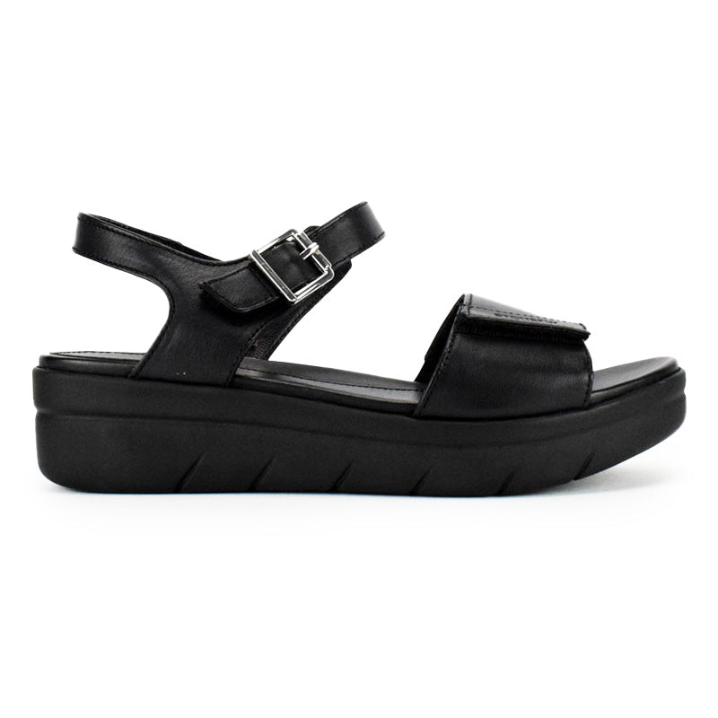 Stonefly sandalo nero con cinturino e platform nero