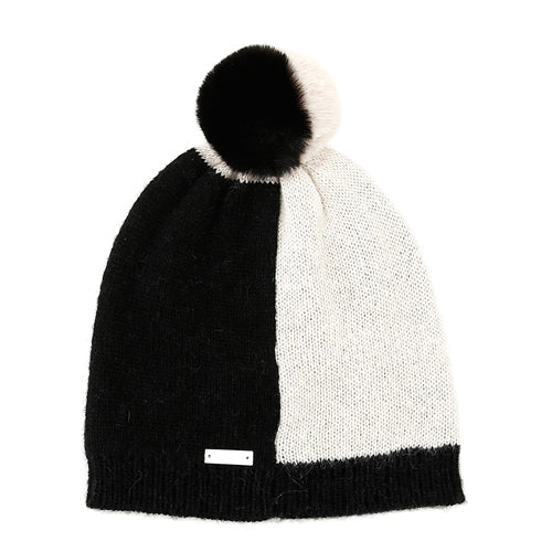 CAFèNOIR cappello bicolor avorio e nero