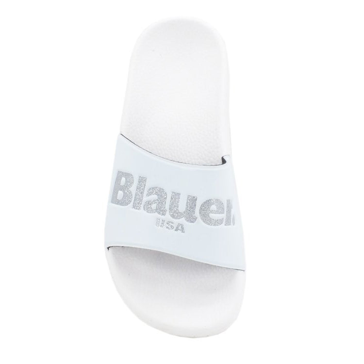 Blauer Palm Puc Woman Rubber Beach Slipper Palm Bianco