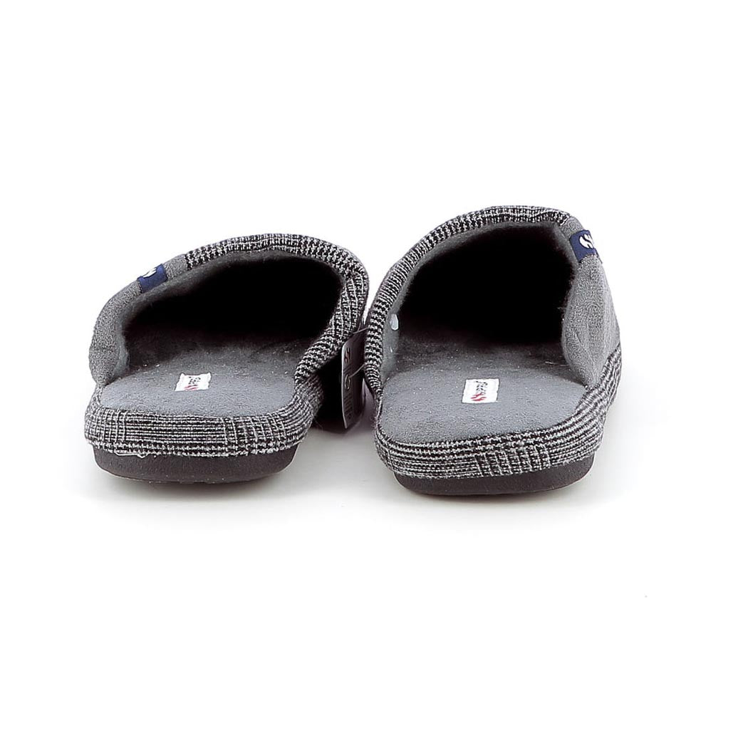 Superga ciabatta uomo grigio fantasia quadrettini morbida con gomma antiscivolo