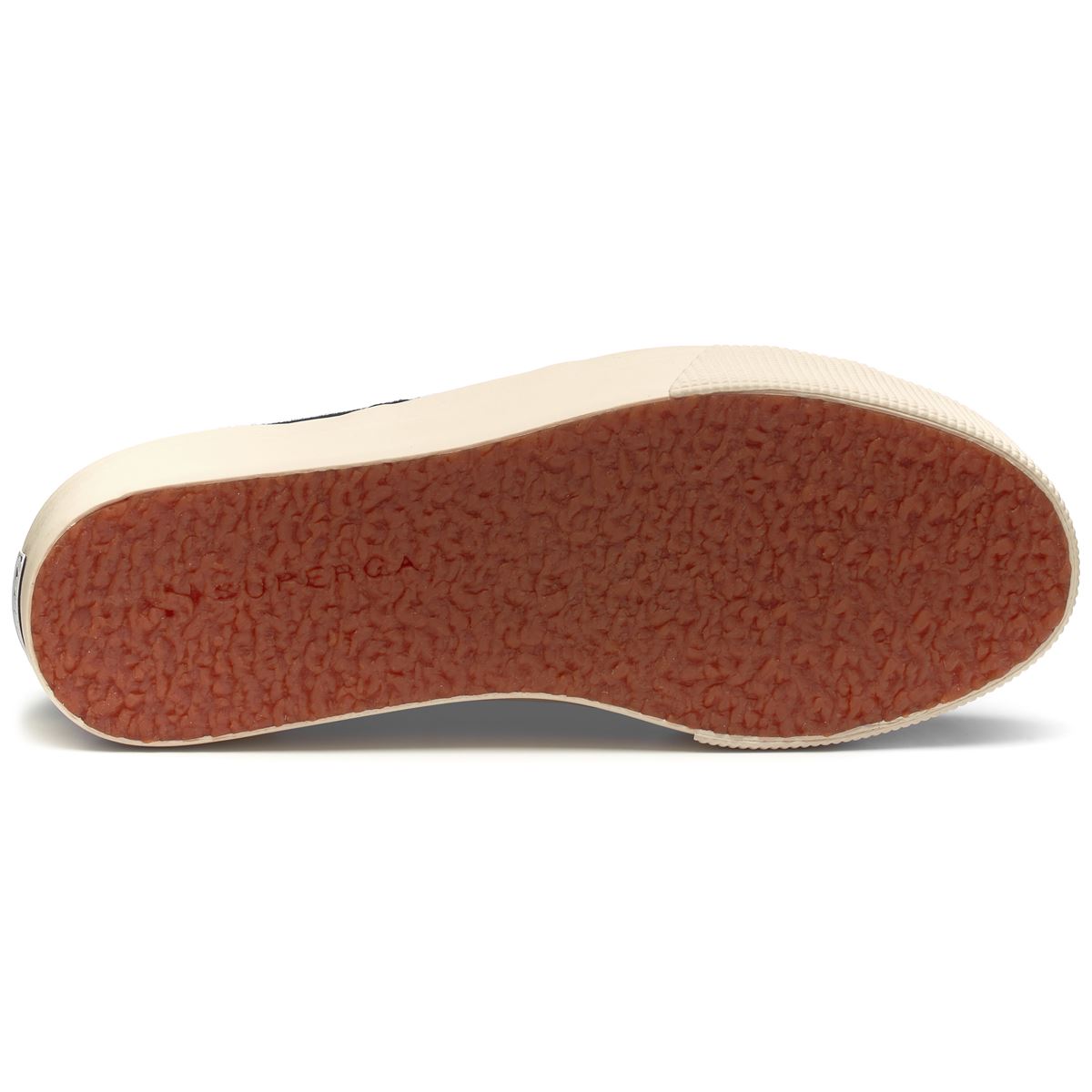 Superga 2790 sneakers nera tessuto con platform in gomma avorio