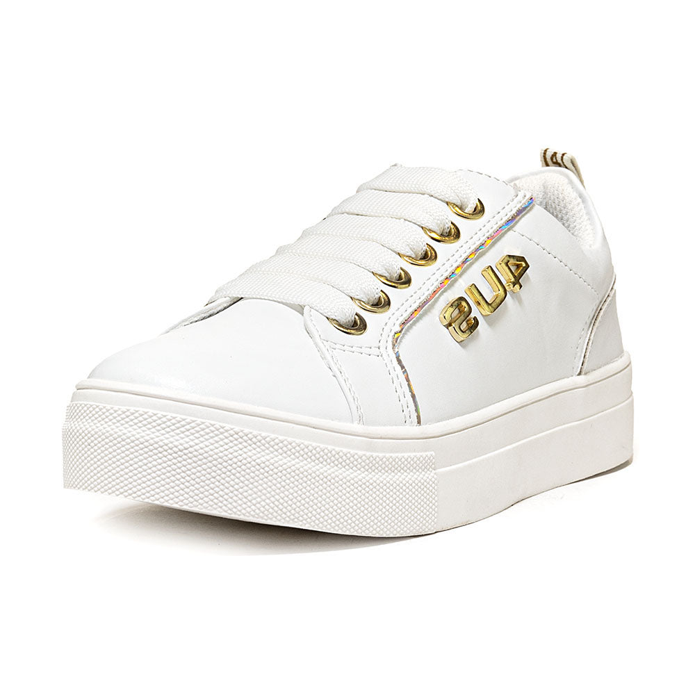 4US Paciotti Sneakers White zip laterale Oro