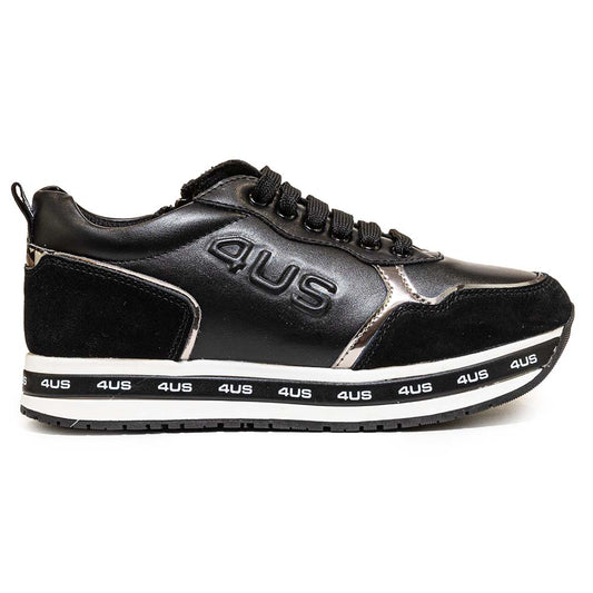 4US Paciotti Sneaker Nera zip laterale con platform