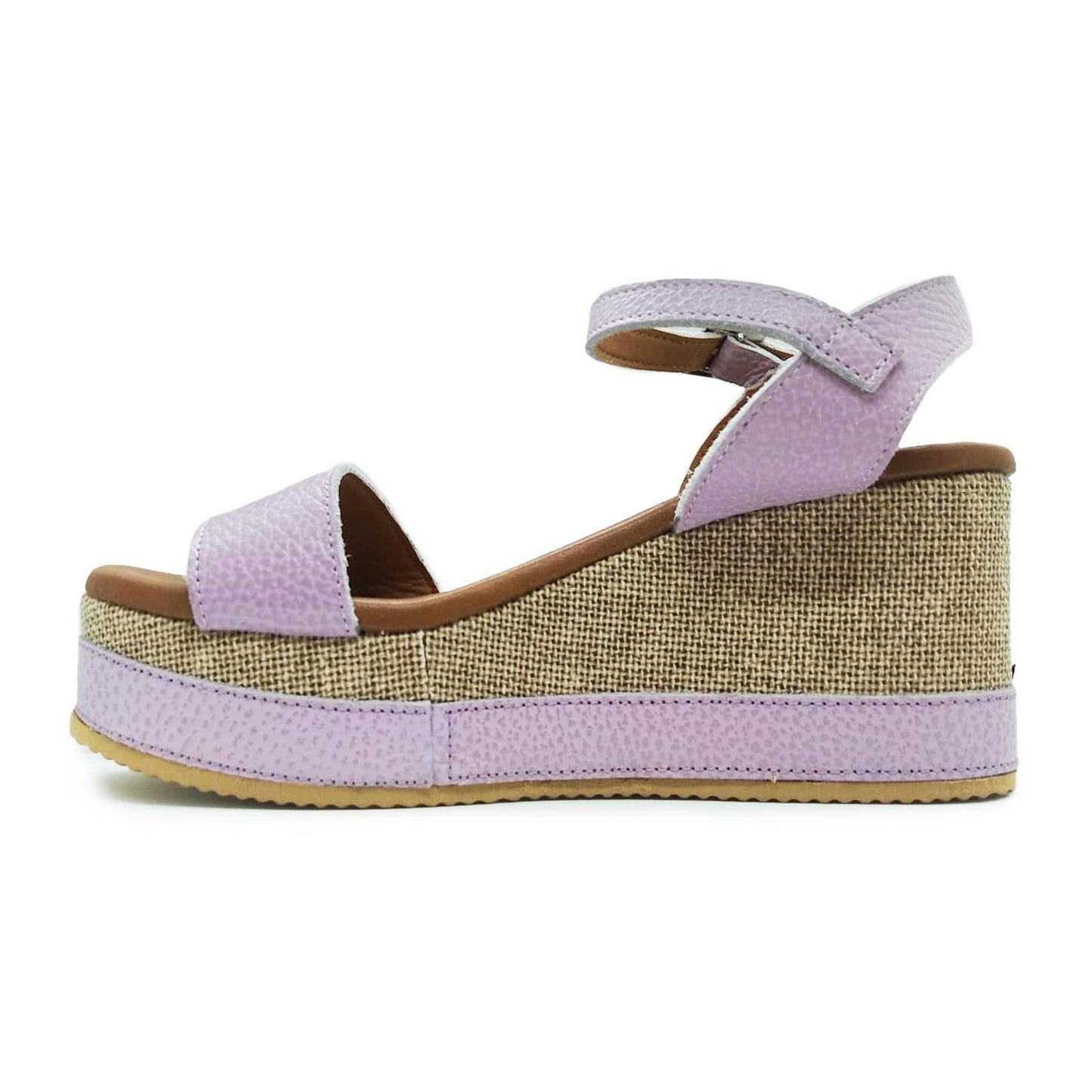 Oh My Sandals Zeppa con fascia e sottopiede memory in pelle Lilla