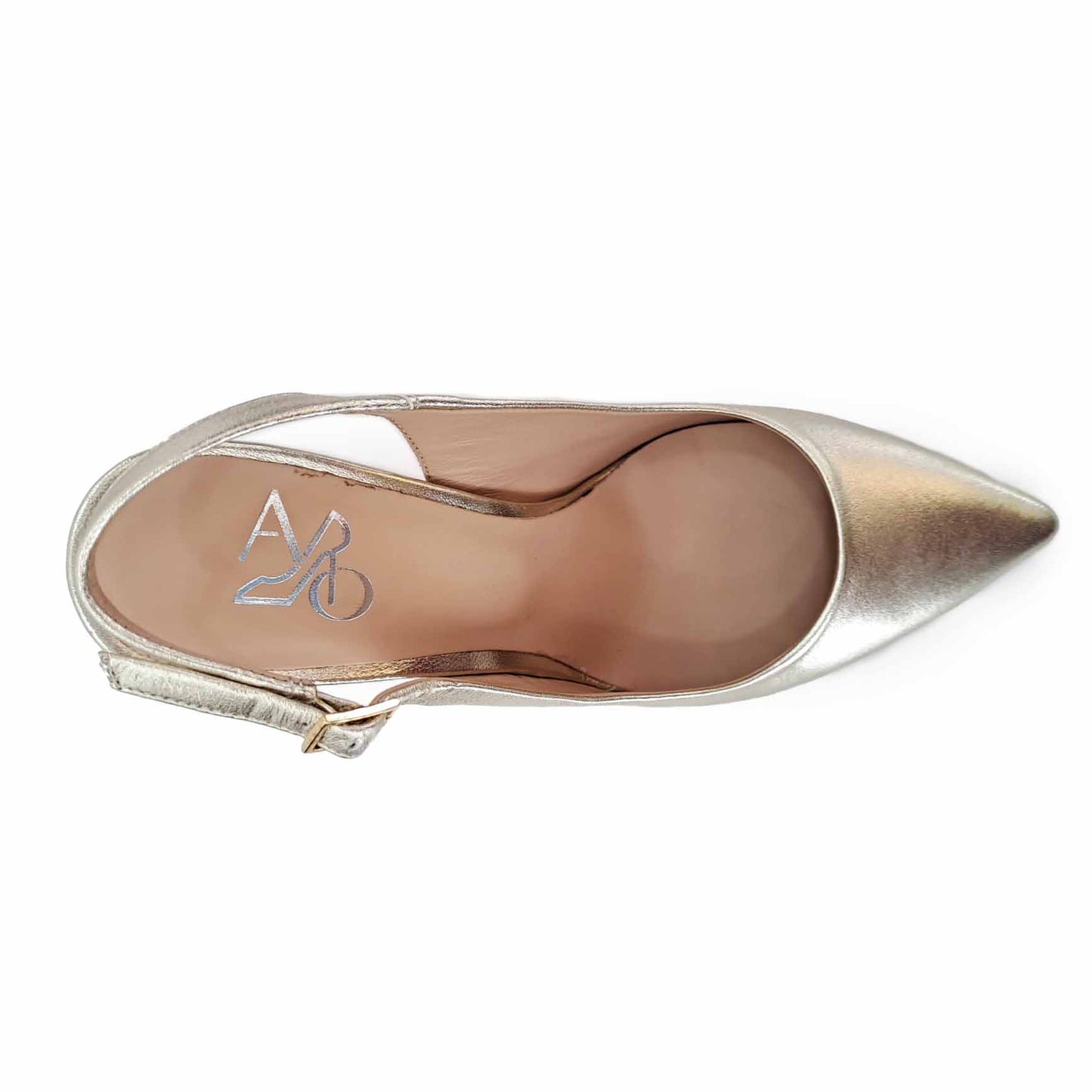 Tiqu Slingback in pelle Platino