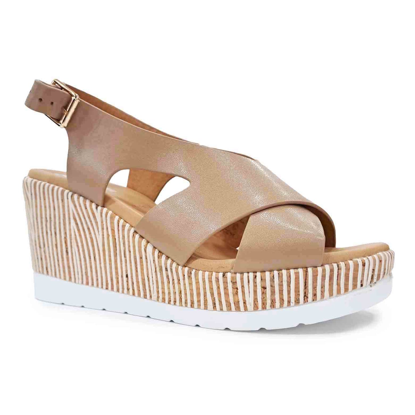 Sandalo in pelle Made in Italy Beige