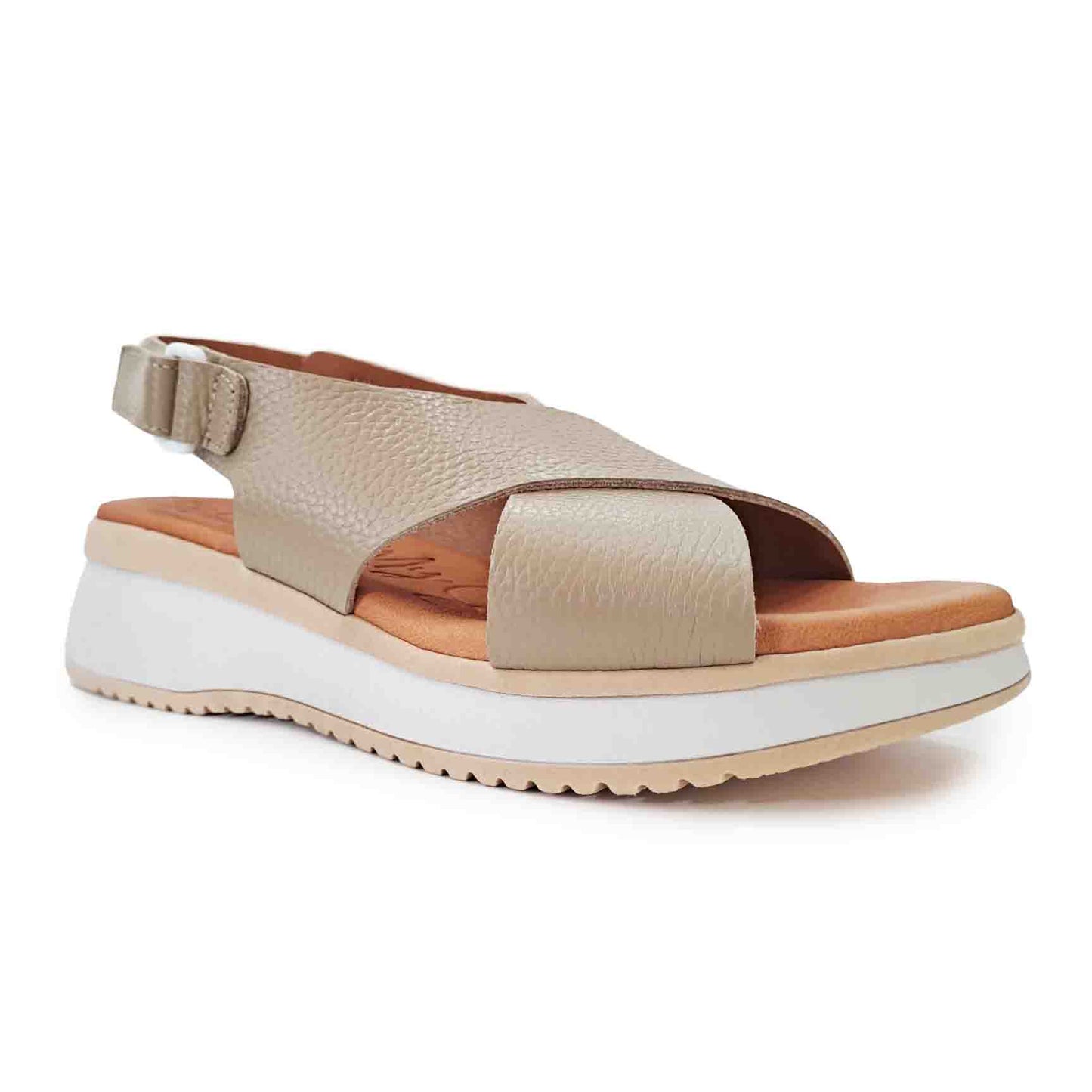 Oh My Sandals sandalo taupe incrocio con strappo