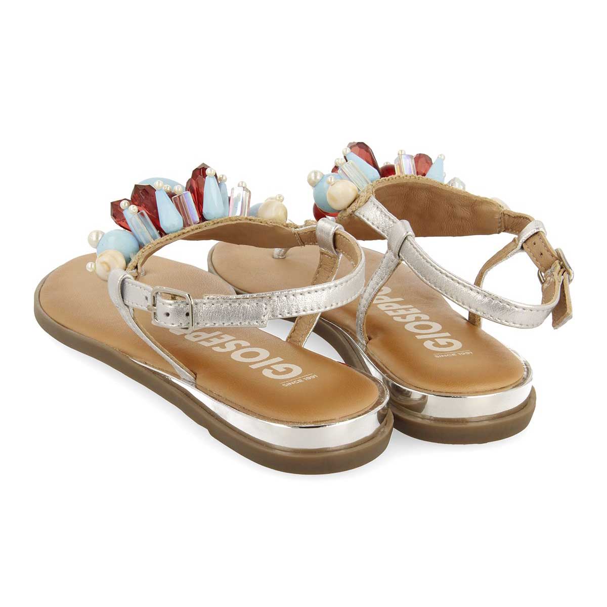 Gioseppo Sandali in pelle placcata stile greco Argento