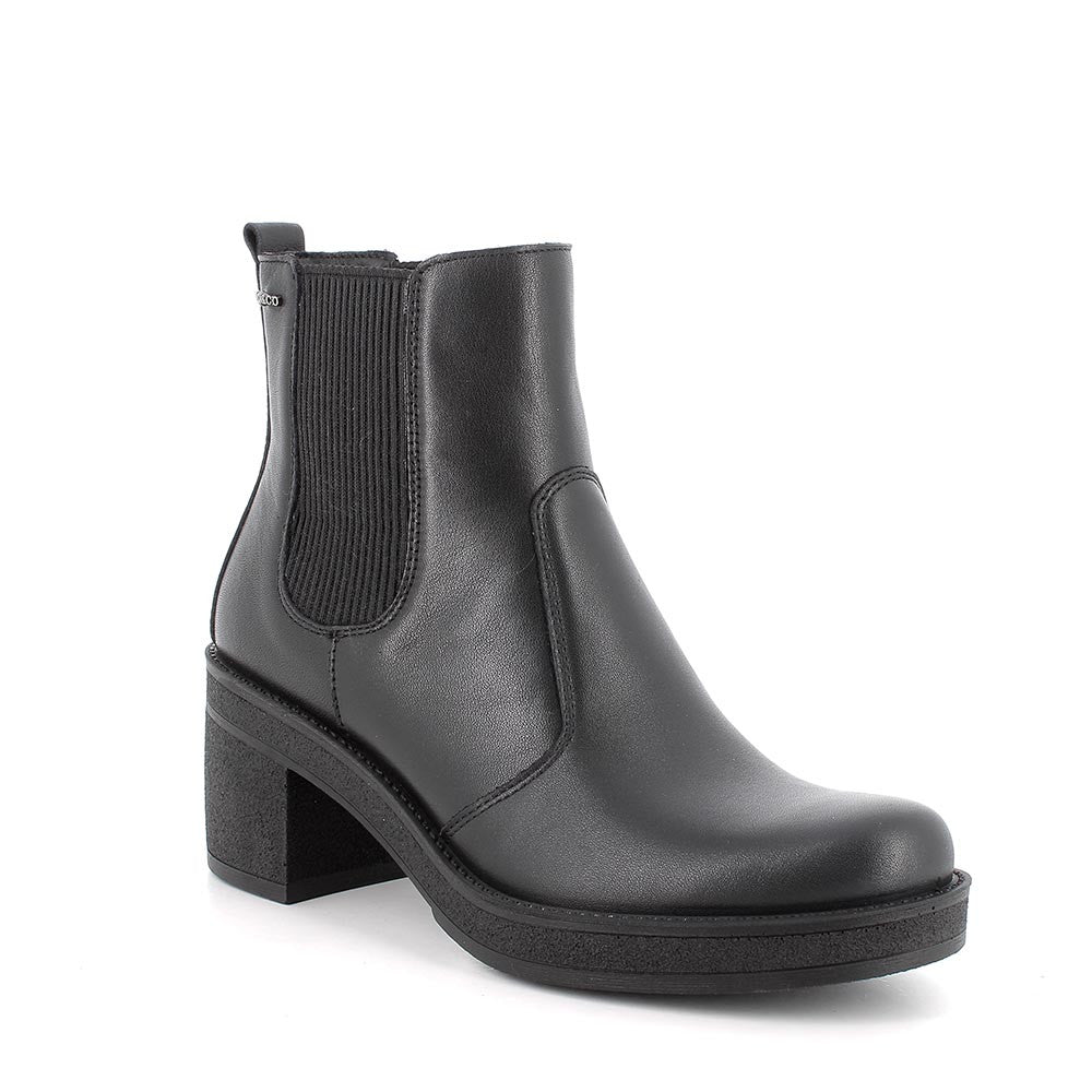 Igi&Co Stivaletti con tacco in pelle da donna nero