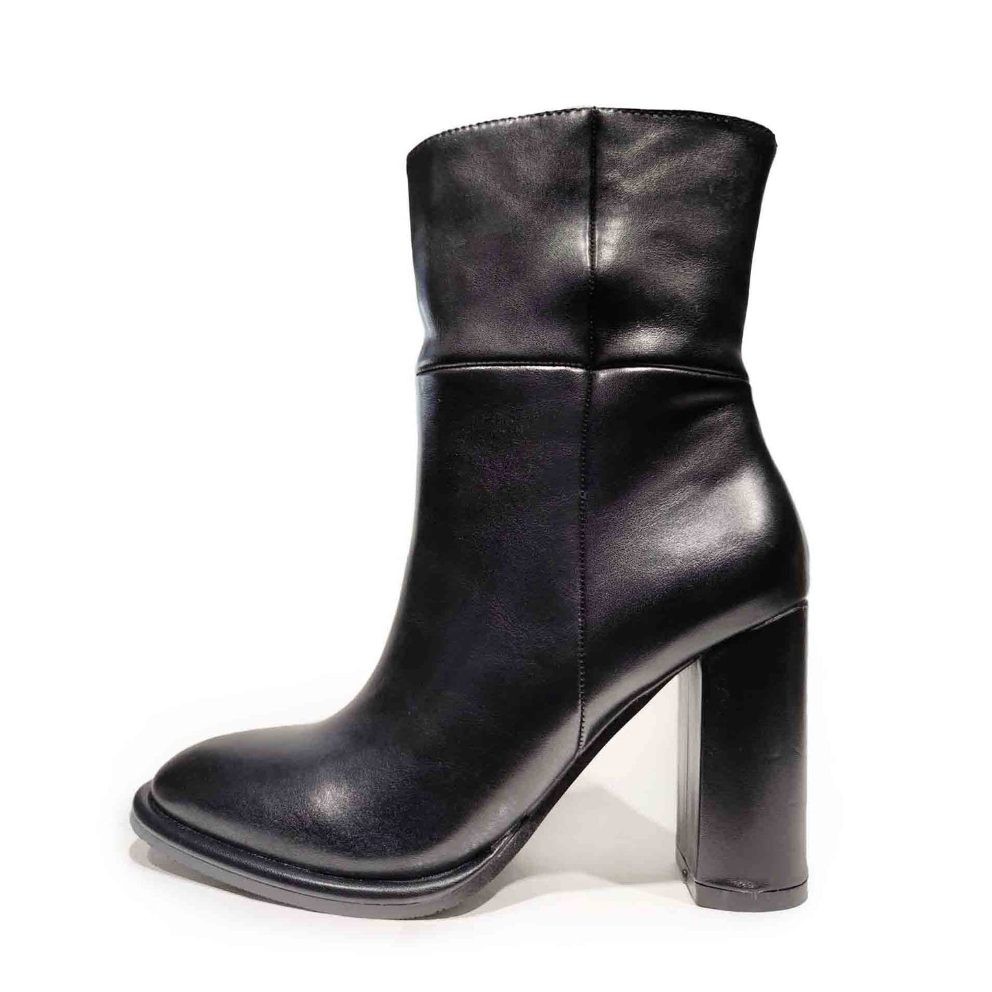 Francesco Milano stivaletto pelle nero tacco 70 largo