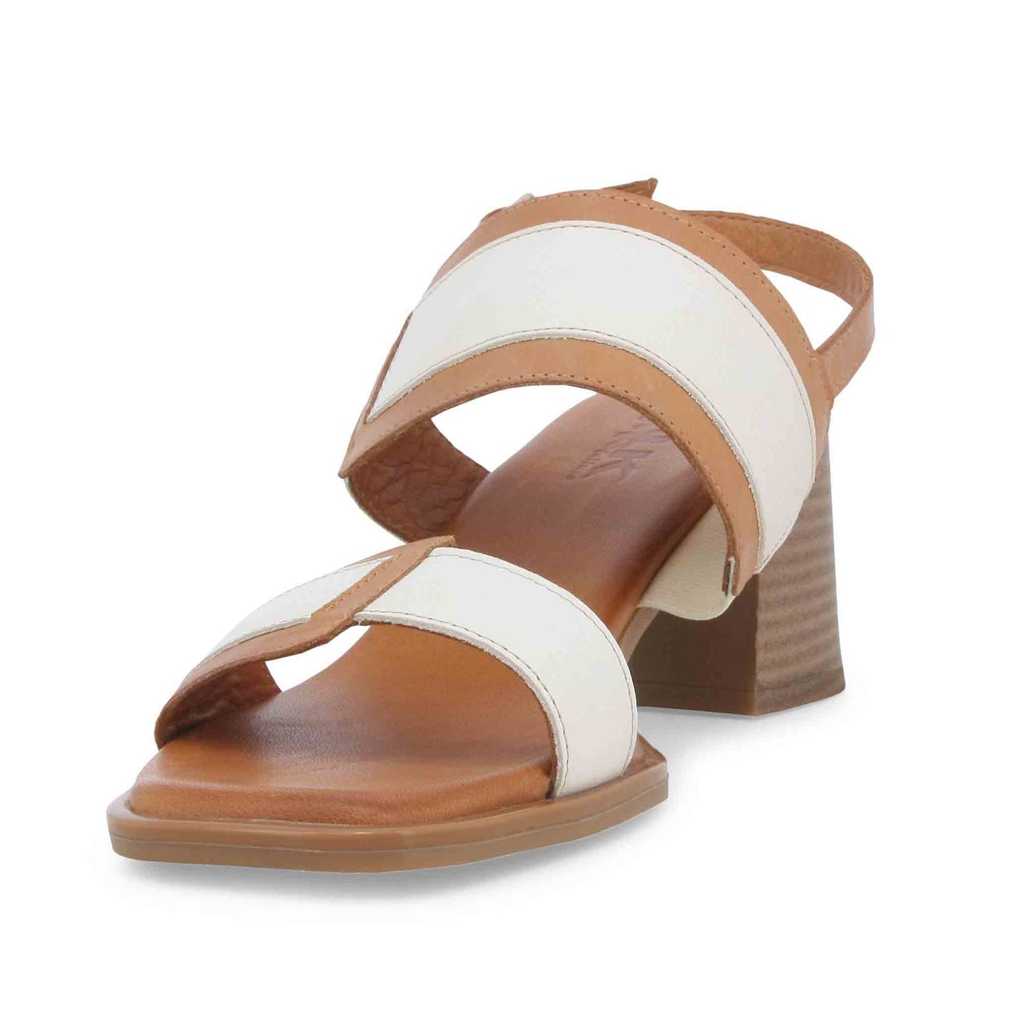Walk Sandalo donna in pelle bianco e beige
