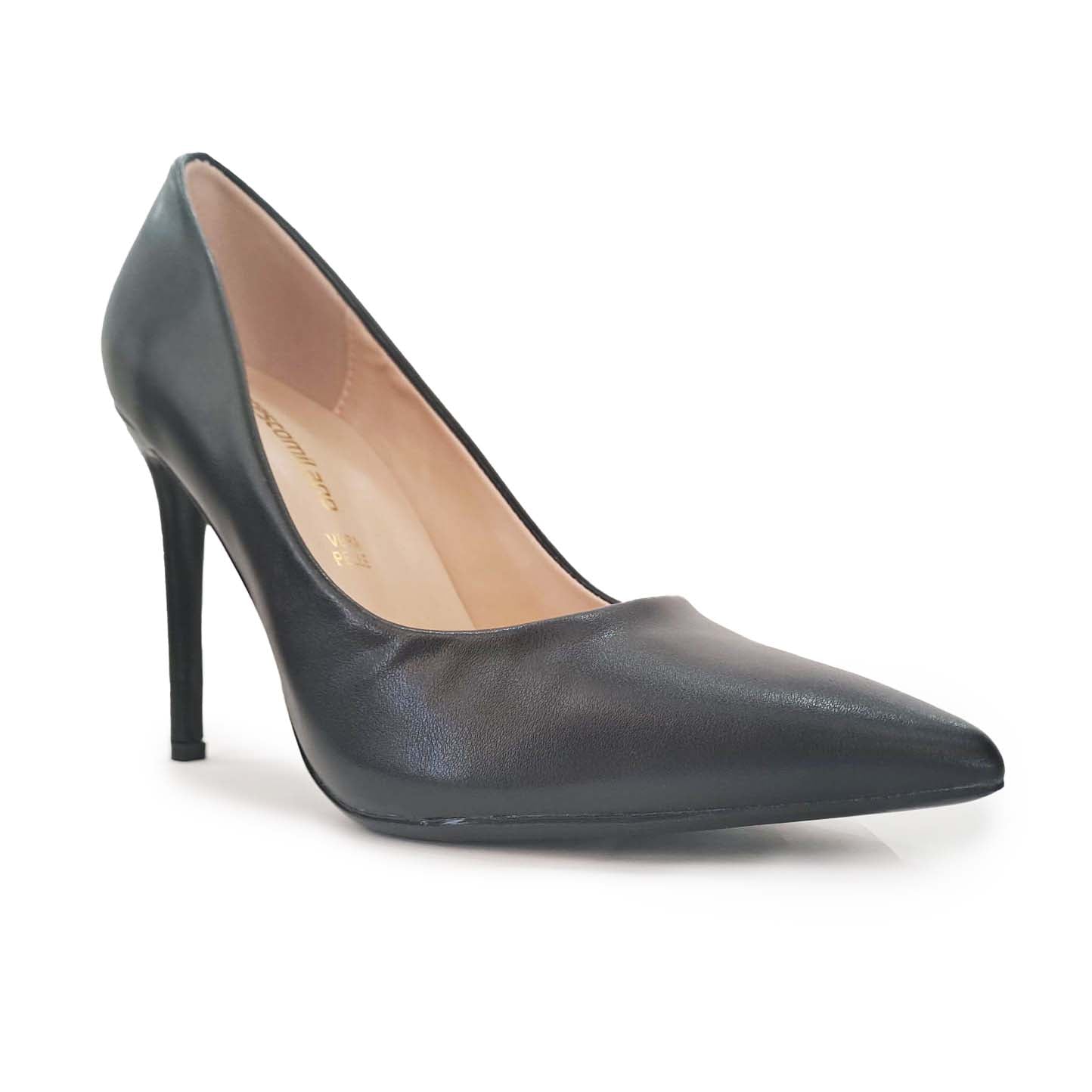 Francesco Milano Décolleté in pelle nera tacco 100