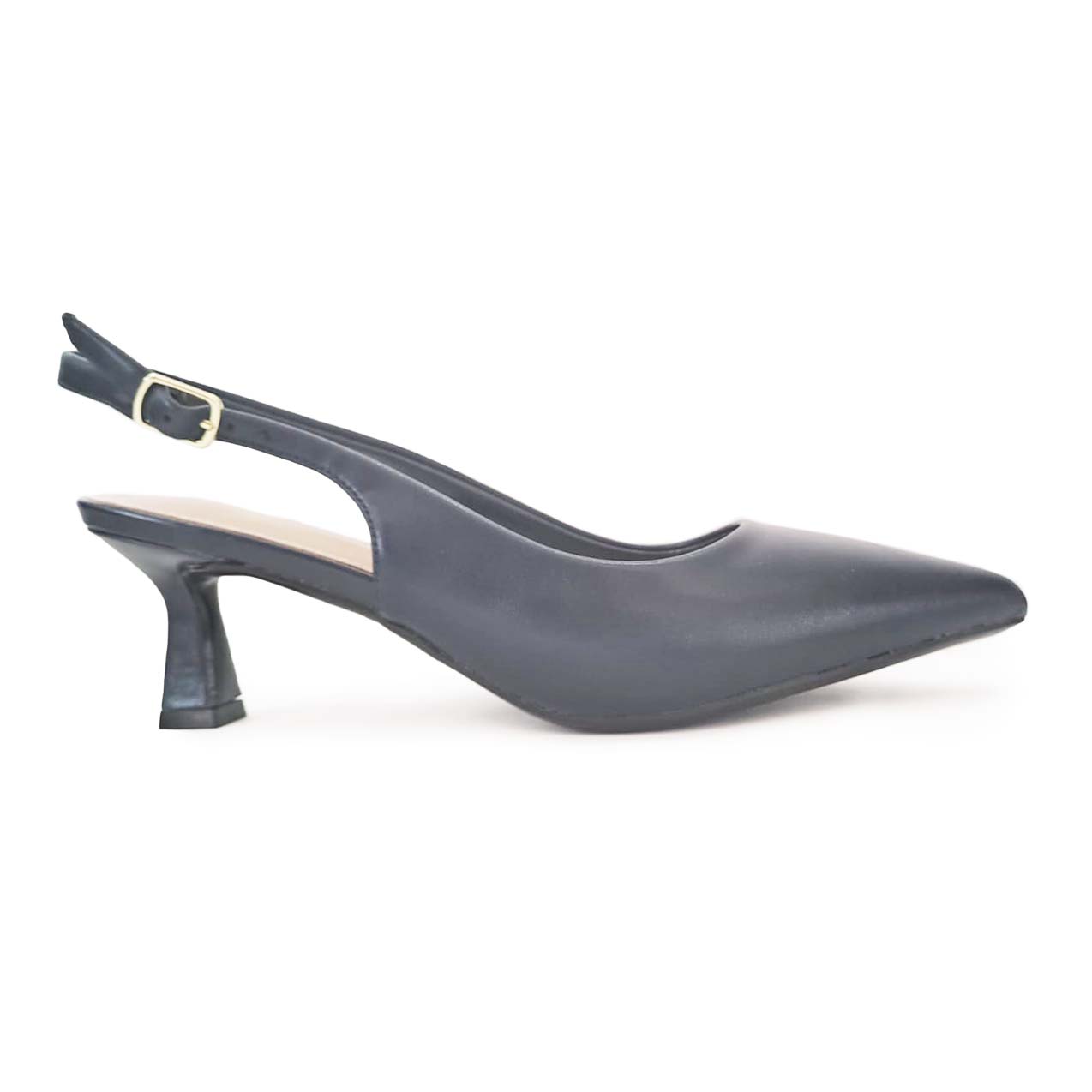 Francesco Milano slingback in pelle blu tacco 50