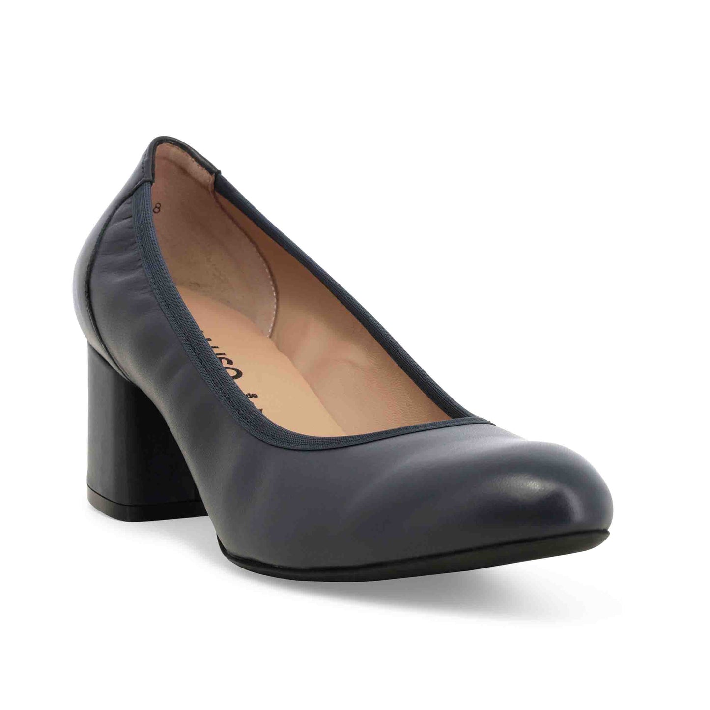 Décolleté donna in pelle blu notte d5096z