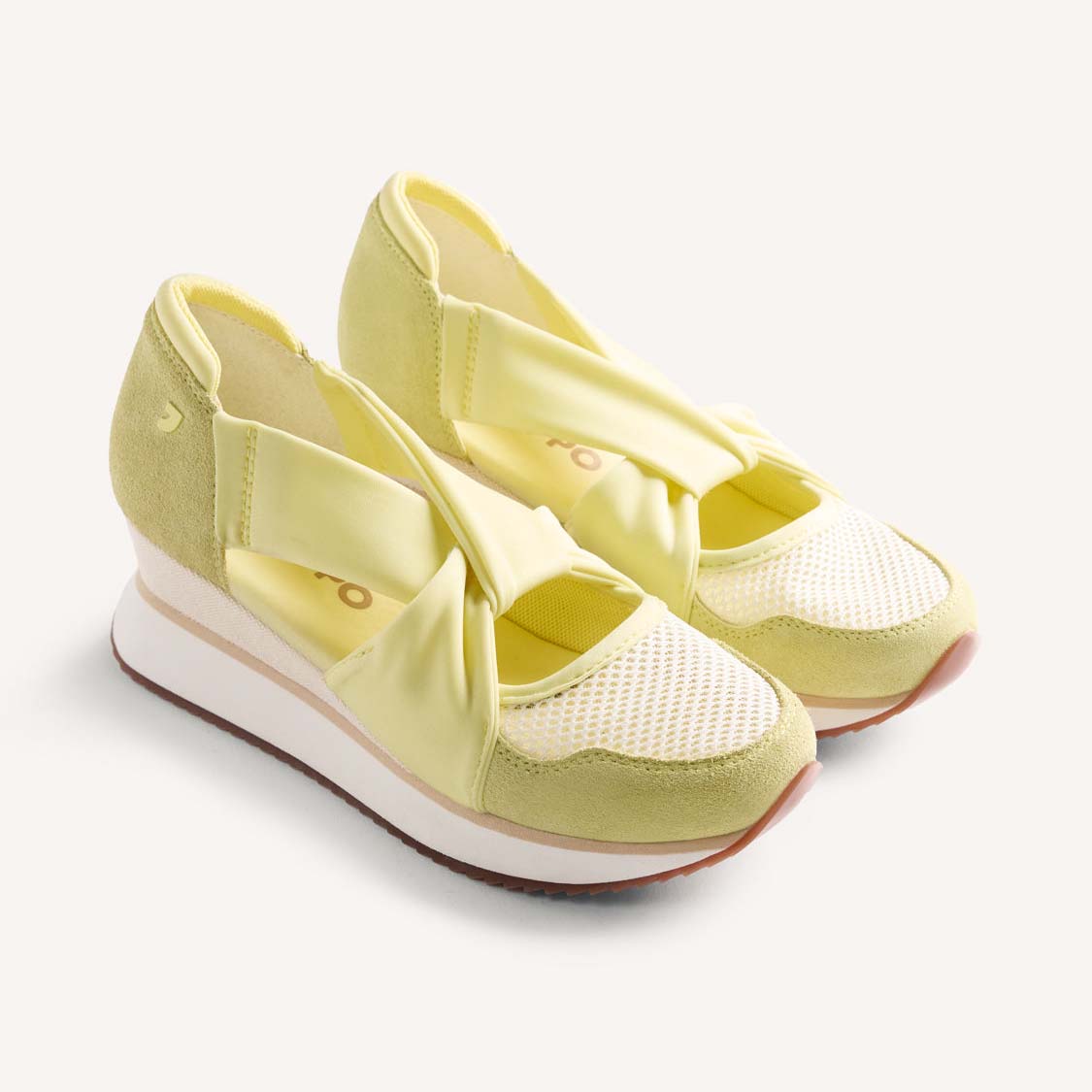 Gioseppo Sneakers aperte con zeppa e pelle e reteTUHELJ Giallo