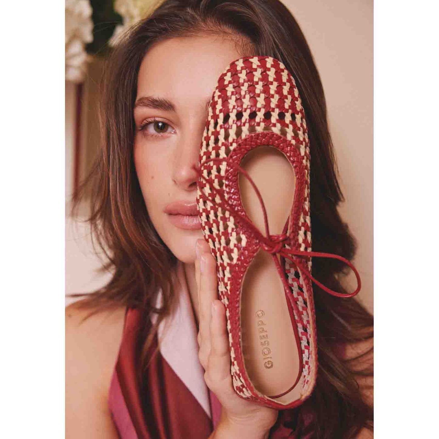 Gioseppo ballerine in pelle intrecciata 79106 WORDEN Rosso