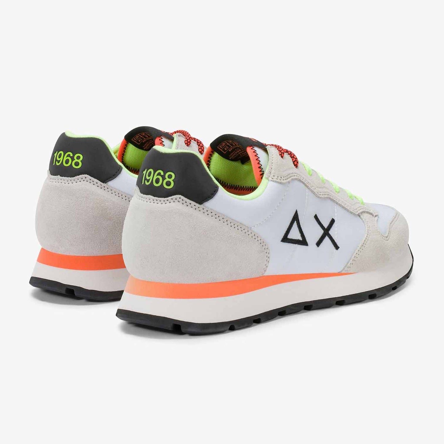 Sun68 Sneaker Tom Fluo in nylon e suede bianco