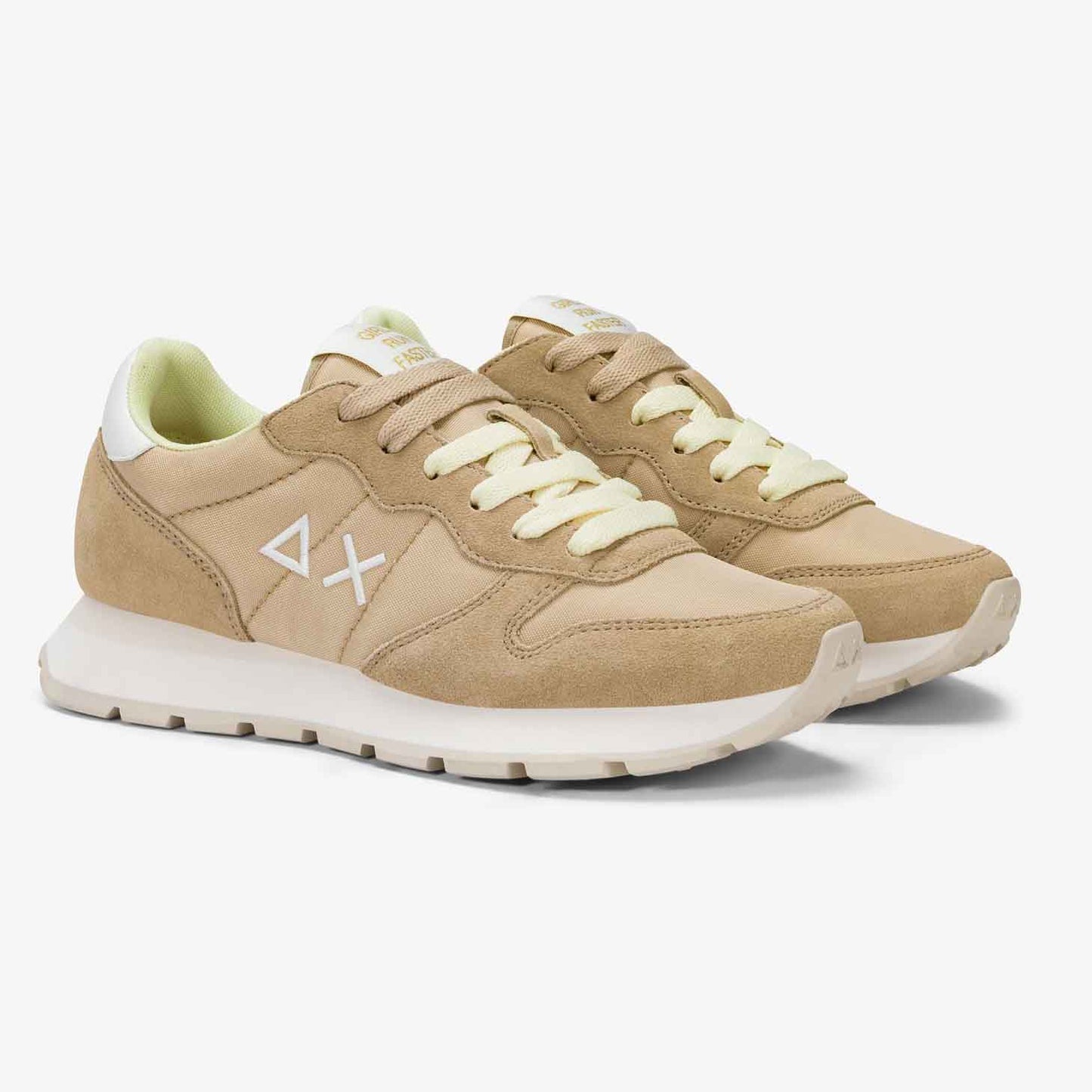 Sun68 Sneaker Ally Solid in suede e nylon beige