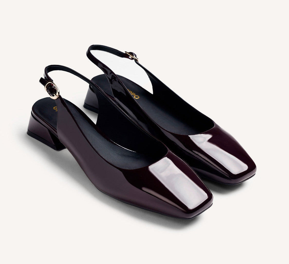 Gioseppo slingback in vernice Bordeaux