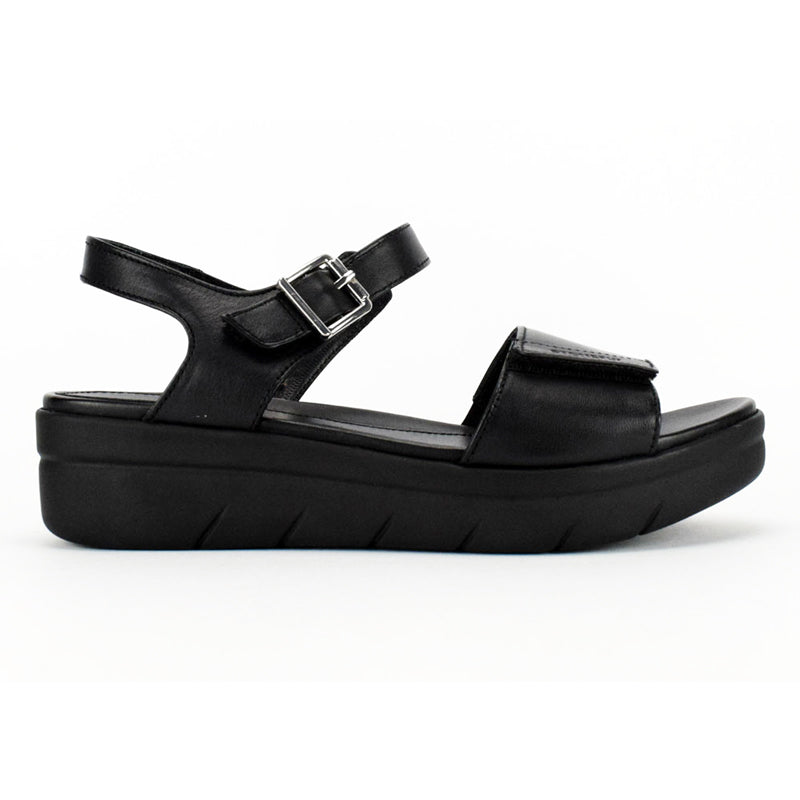Stonefly sandalo nero con cinturino e  platform nero
