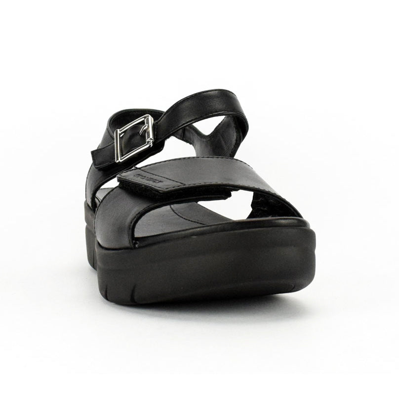 Stonefly sandalo nero con cinturino e  platform nero
