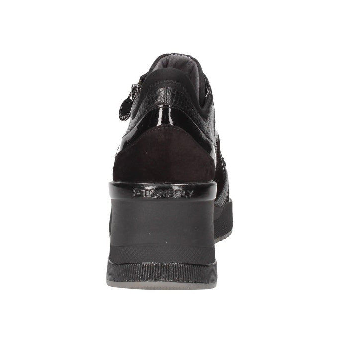 Stonefly sneakers tacco alto dettagli scamosciato con zip esterna