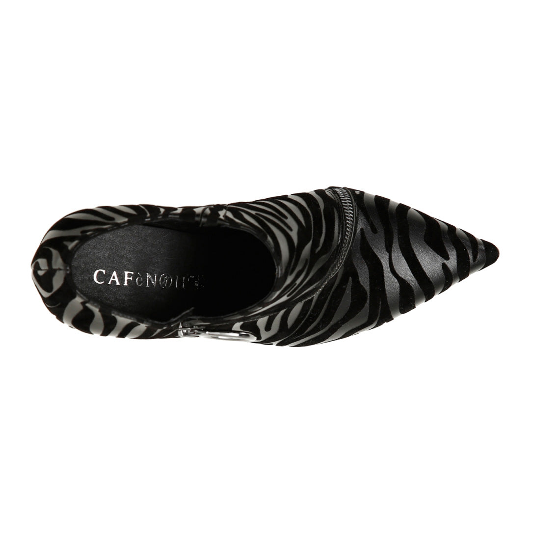 CAFèNOIR Tronchetto zip zebra Nero