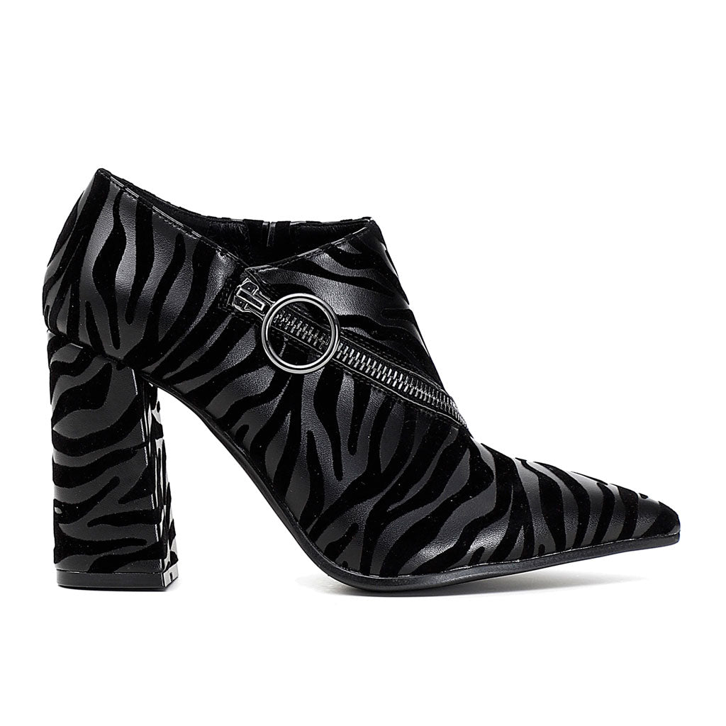 CAFèNOIR Tronchetto zip zebra Nero