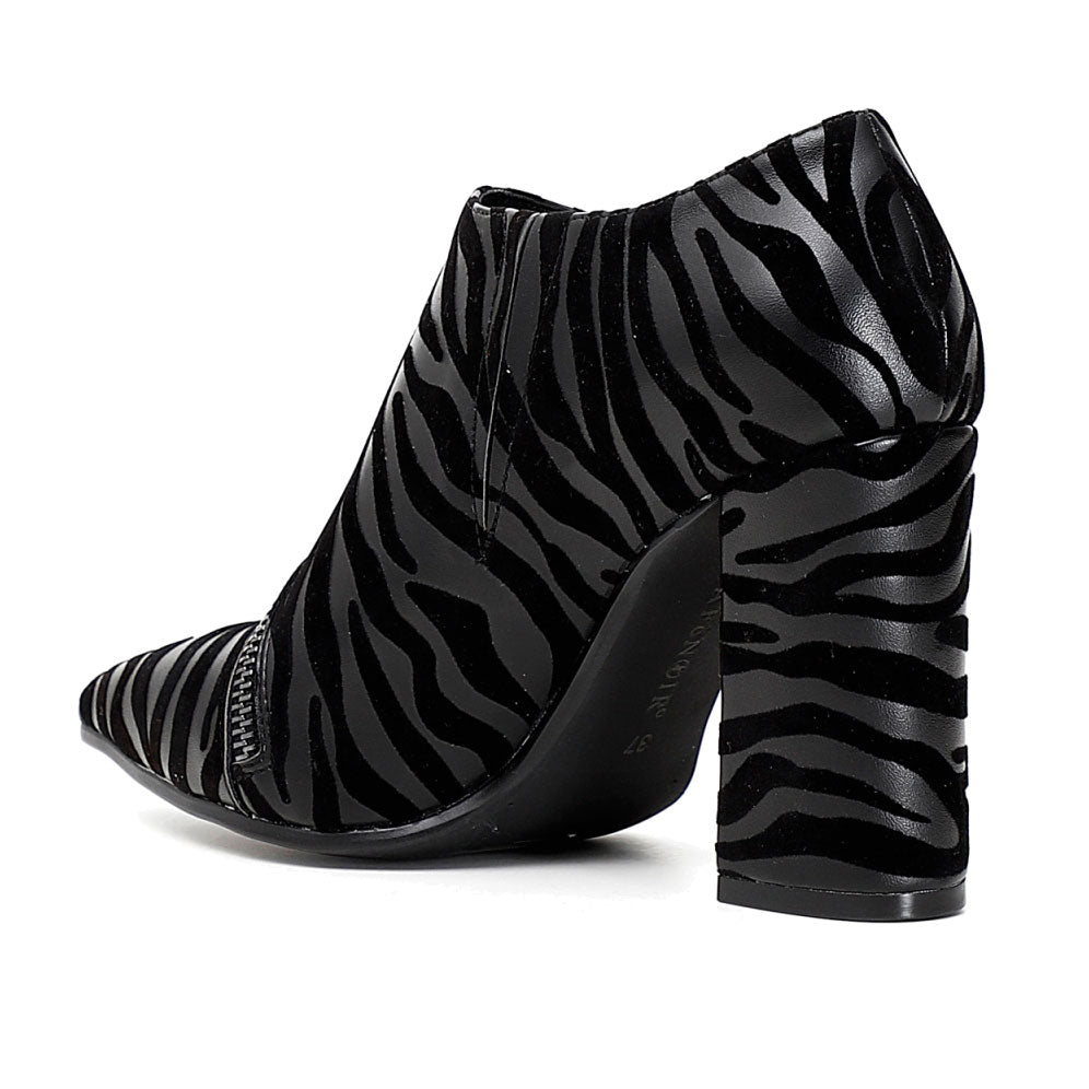 CAFèNOIR Tronchetto zip zebra Nero