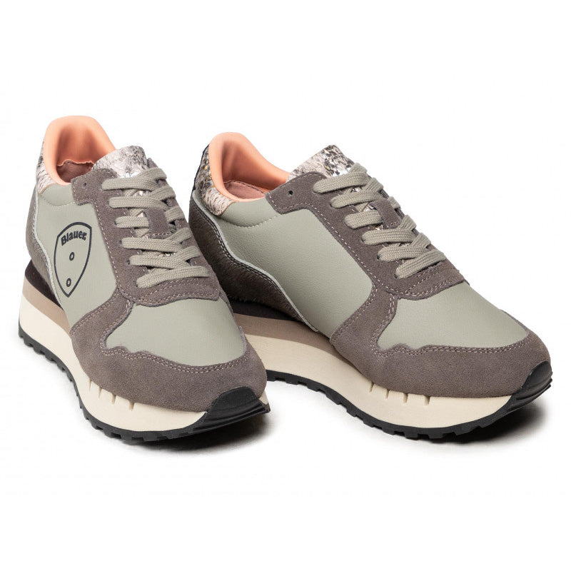 Blauer Sneakers  colore taupe neutro   in pelle e scamosciate,suola alta