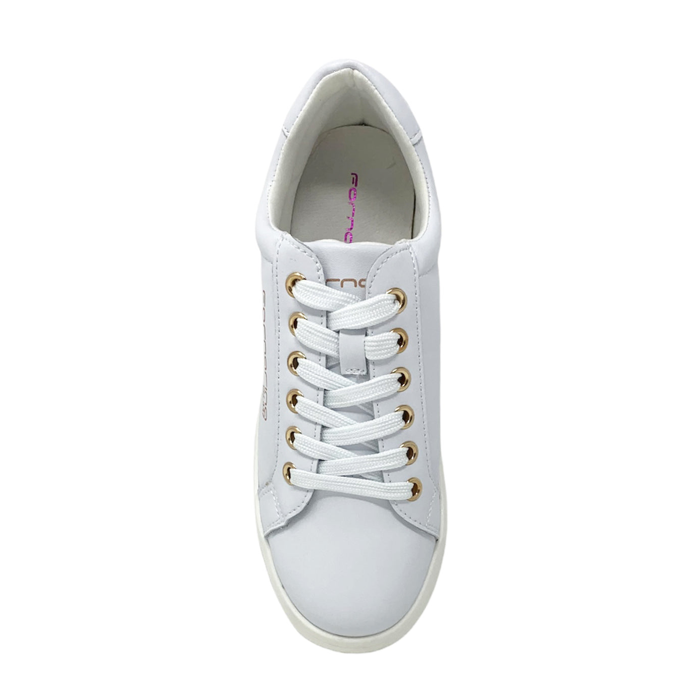 Fornarina Sneakers bianca in pelle Rose Gold