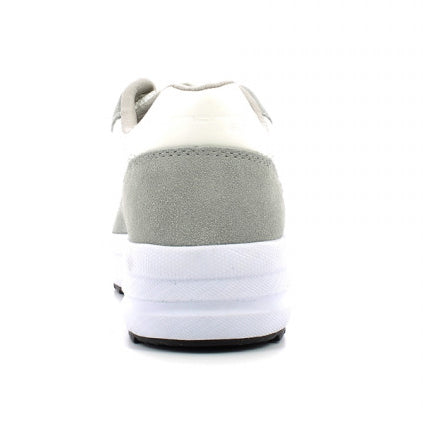 Fornarina Sneakers Wanda tessuto bianca con inserti camoscio grigio