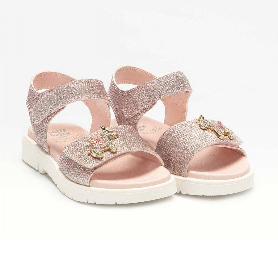 Lelli Kelly sandalo bambina rosa glitter con unicorno e doppio strappo