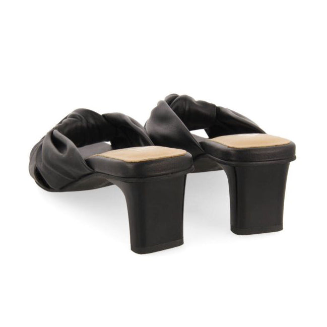 Gioseppo donna sandali in pelle neri con fiocco e tacco