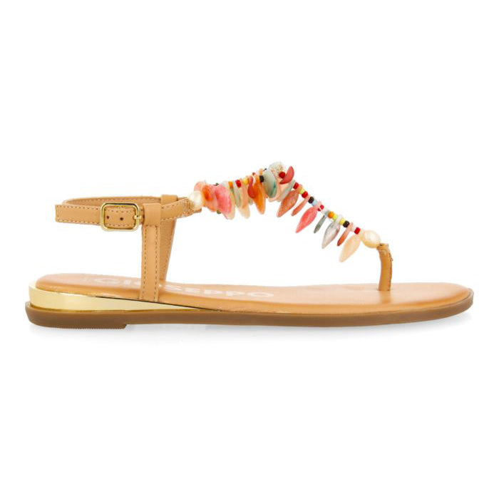 Gioseppo donna sandali infradito beige multicolor conchiglie colorate
