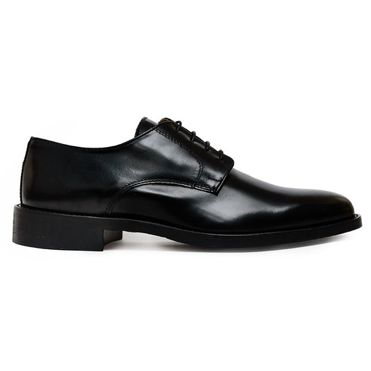 Stringata Derby in Pelle Nero Made in Italy