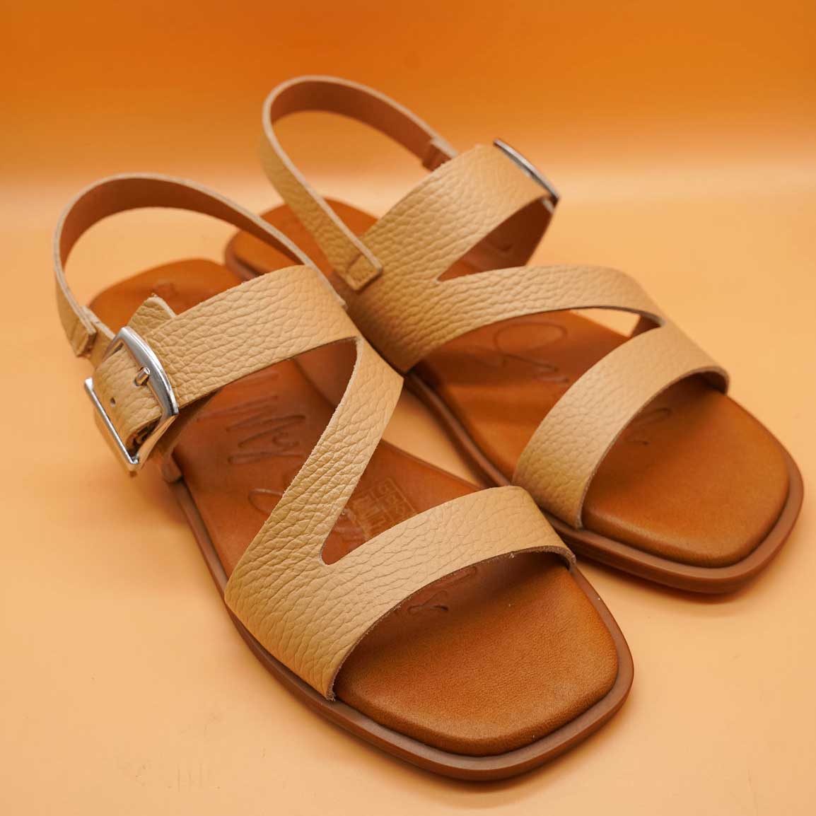 Oh My Sandals Sandali Taupe in pelle Made in Spagna