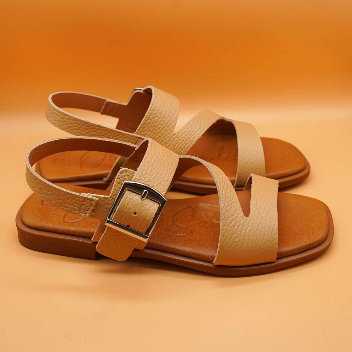 Oh My Sandals Sandali Taupe in pelle Made in Spagna