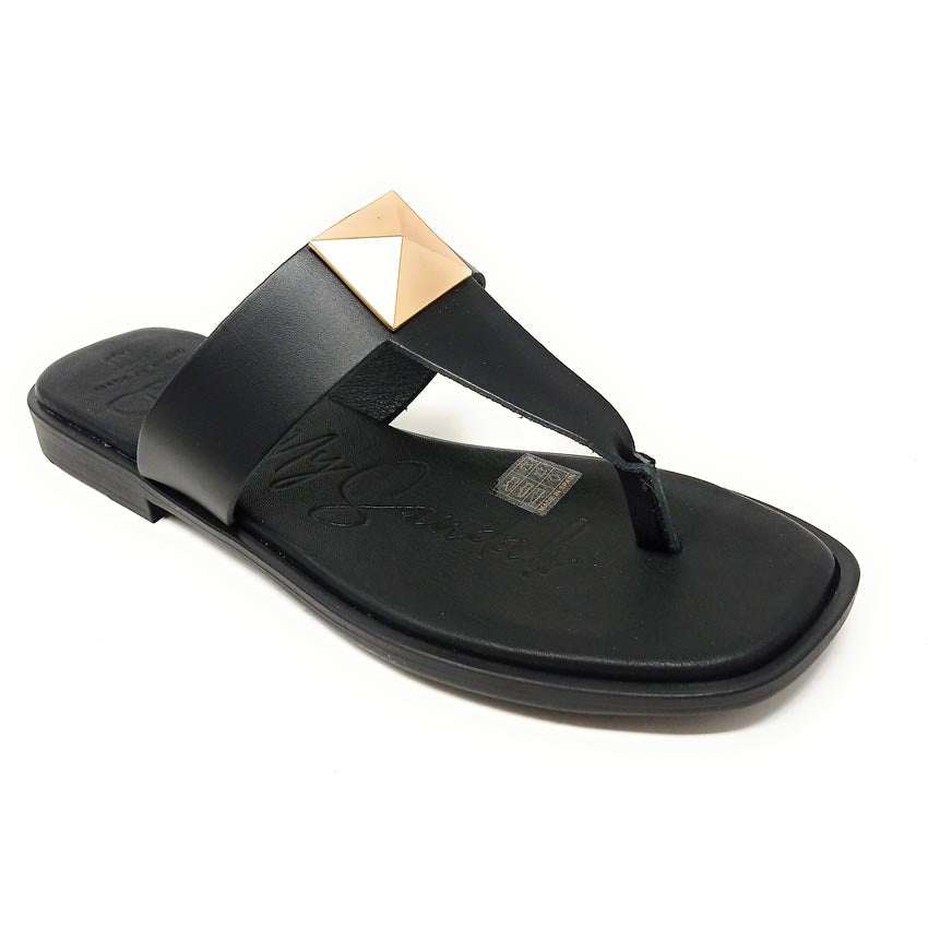 Oh My Sandals Sandali Nero in pelle Made in Spagna