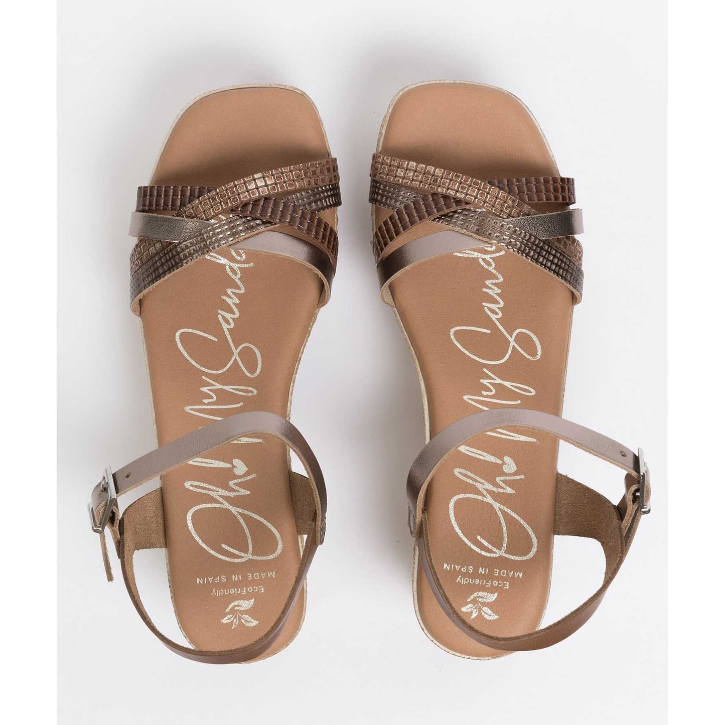 Oh My Sandals Sandali Camel in pelle Made in Spagna