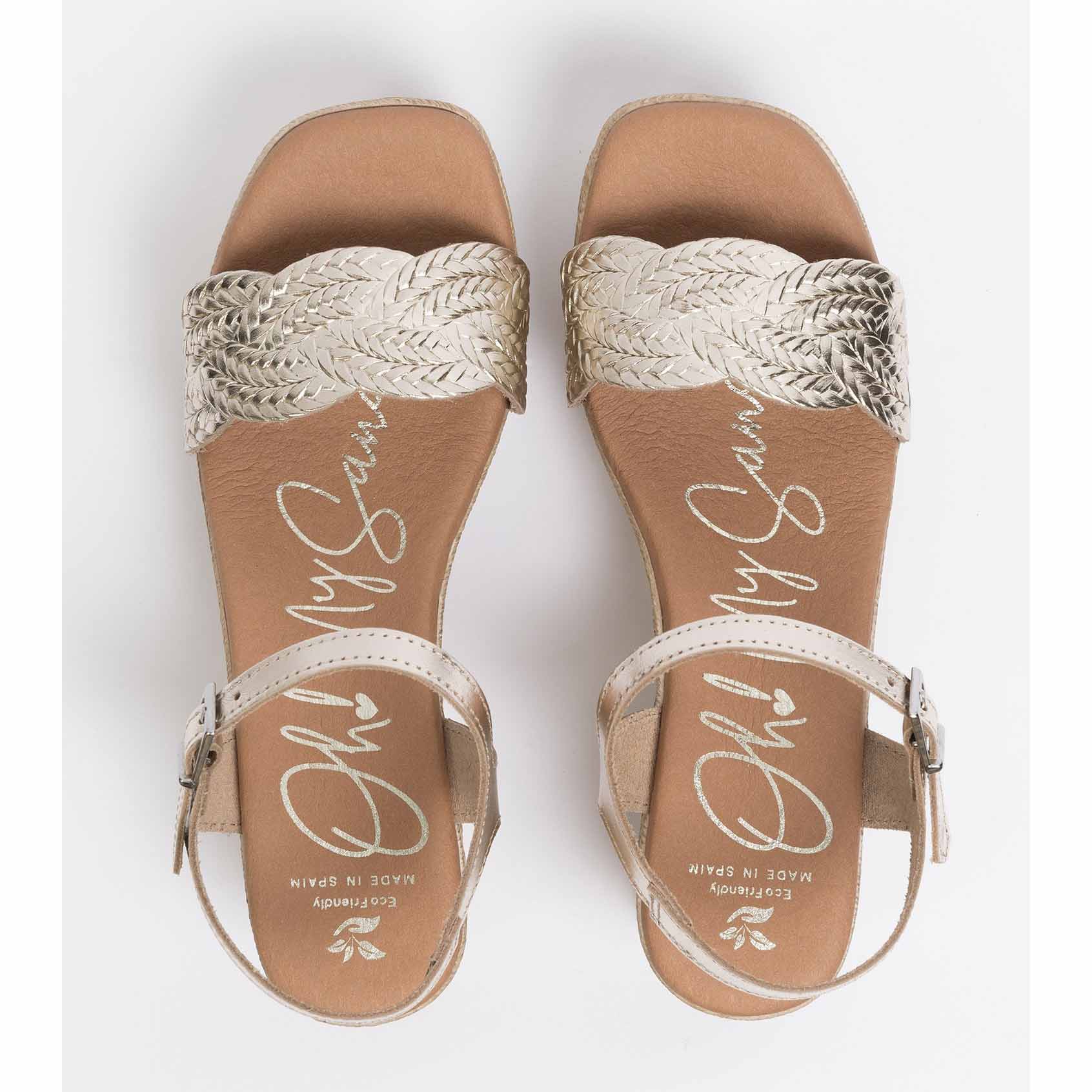 Oh My Sandals Sandali Champagne in pelle Made in Spagna