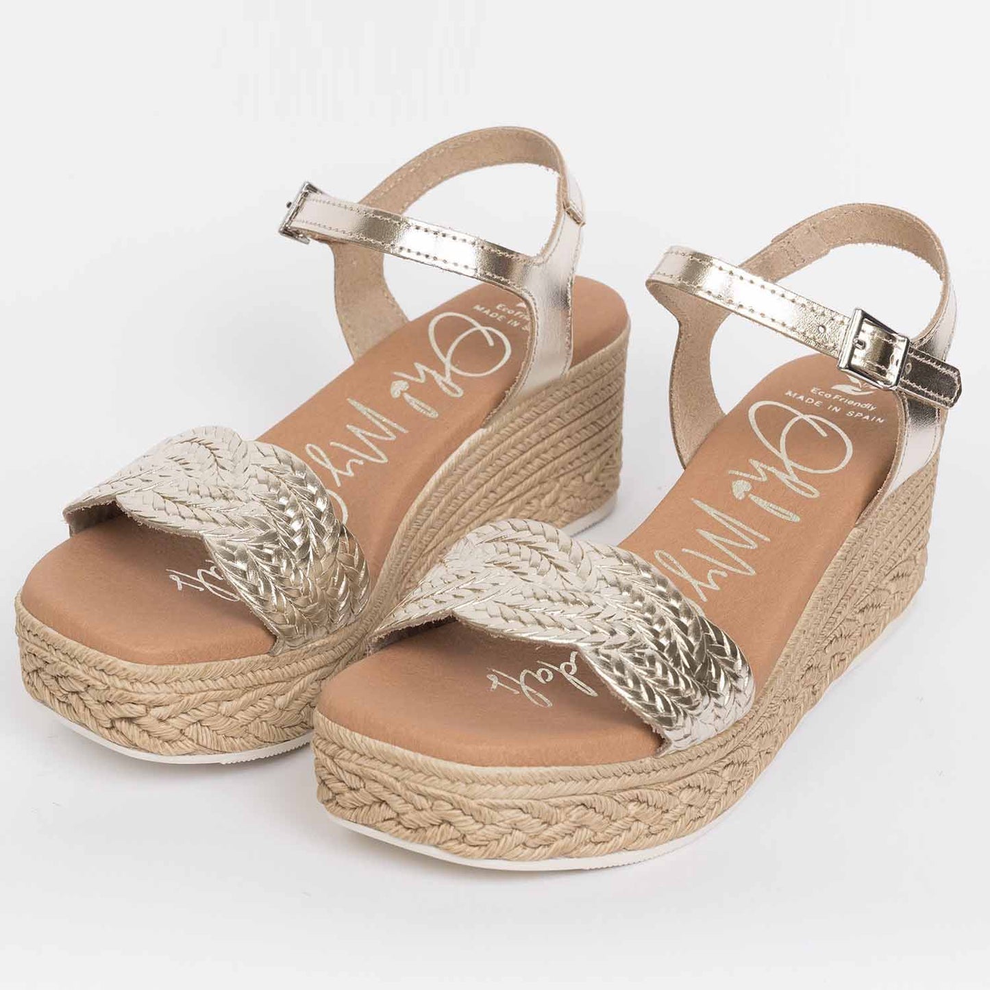 Oh My Sandals Sandali Champagne in pelle Made in Spagna