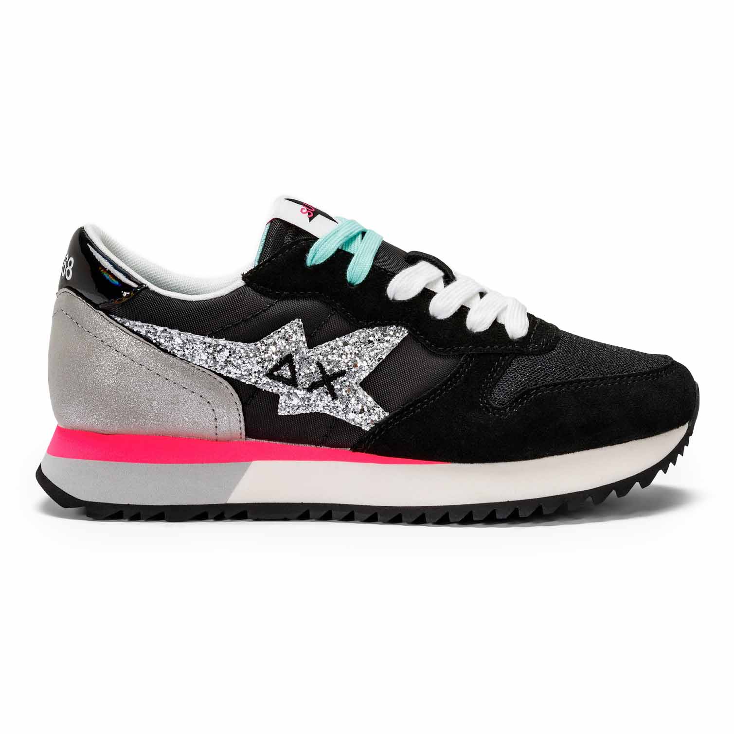 Sun68 Sneakers donna Stargirl glitter logo nero