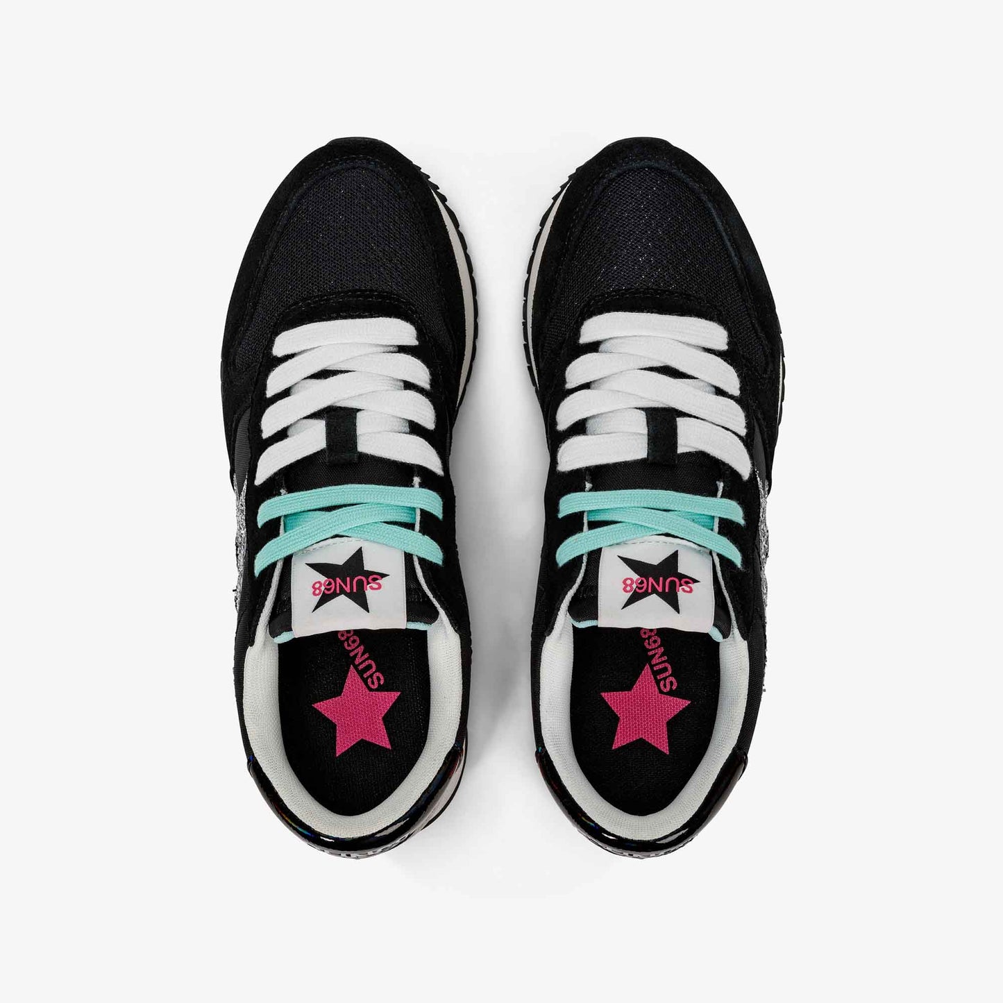 Sun68 Sneakers donna Stargirl glitter logo nero