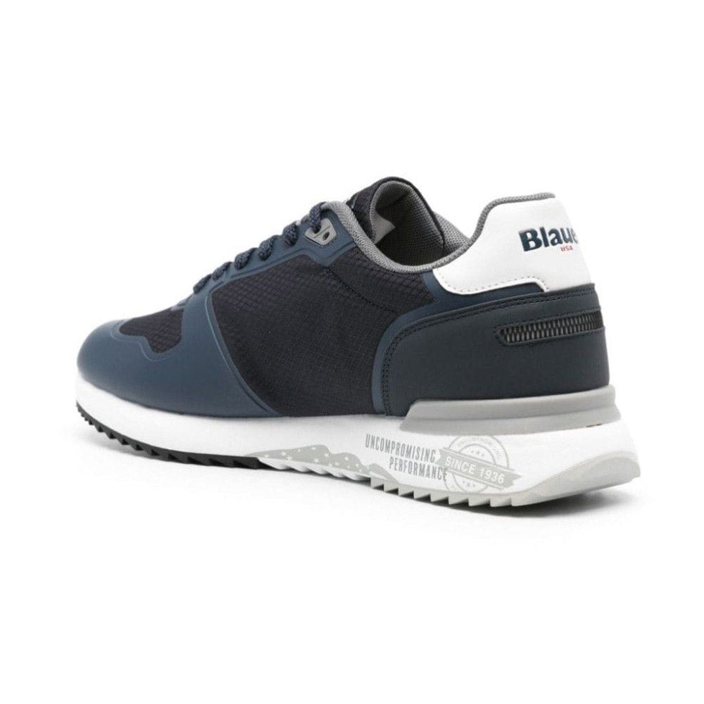 Blauer sneakers blu inserto bianco  in tessuto con lacci fondo gomma