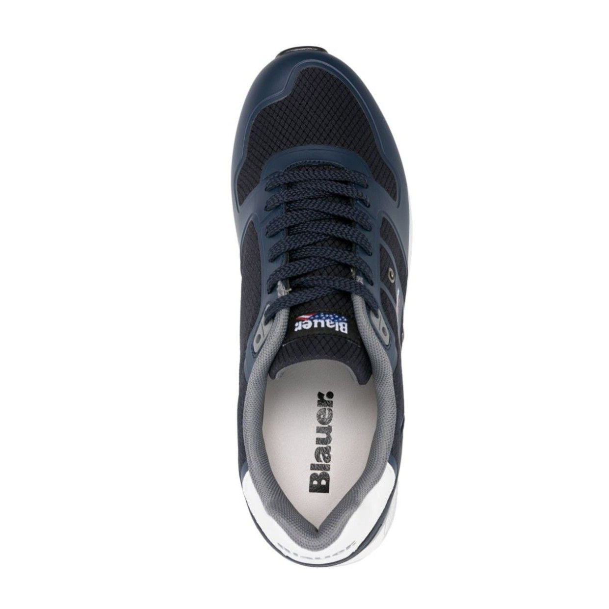 Blauer sneakers blu inserto bianco  in tessuto con lacci fondo gomma