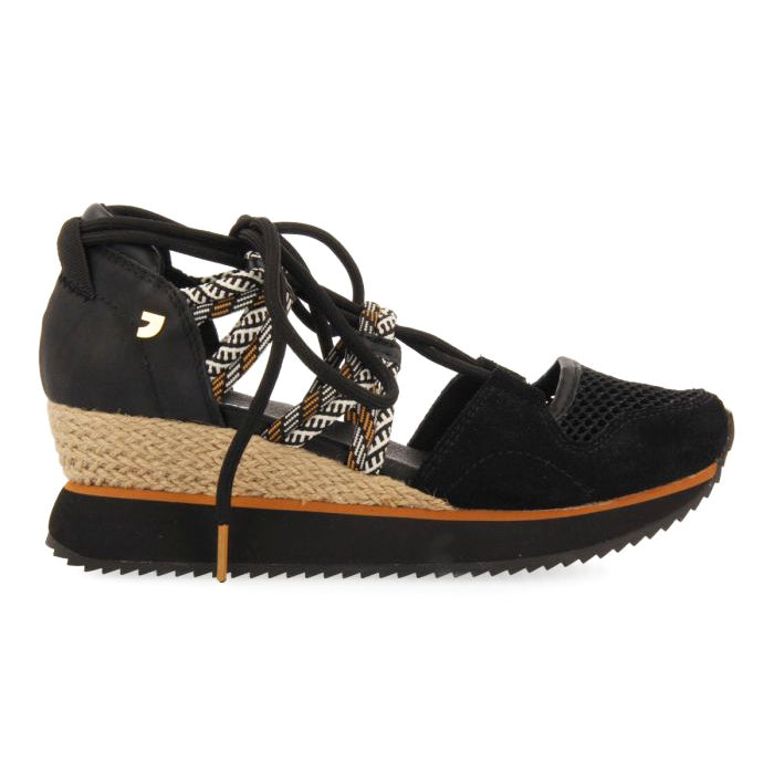 Gioseppo Sneakers aperte nere espadrillas con zeppa Prignani