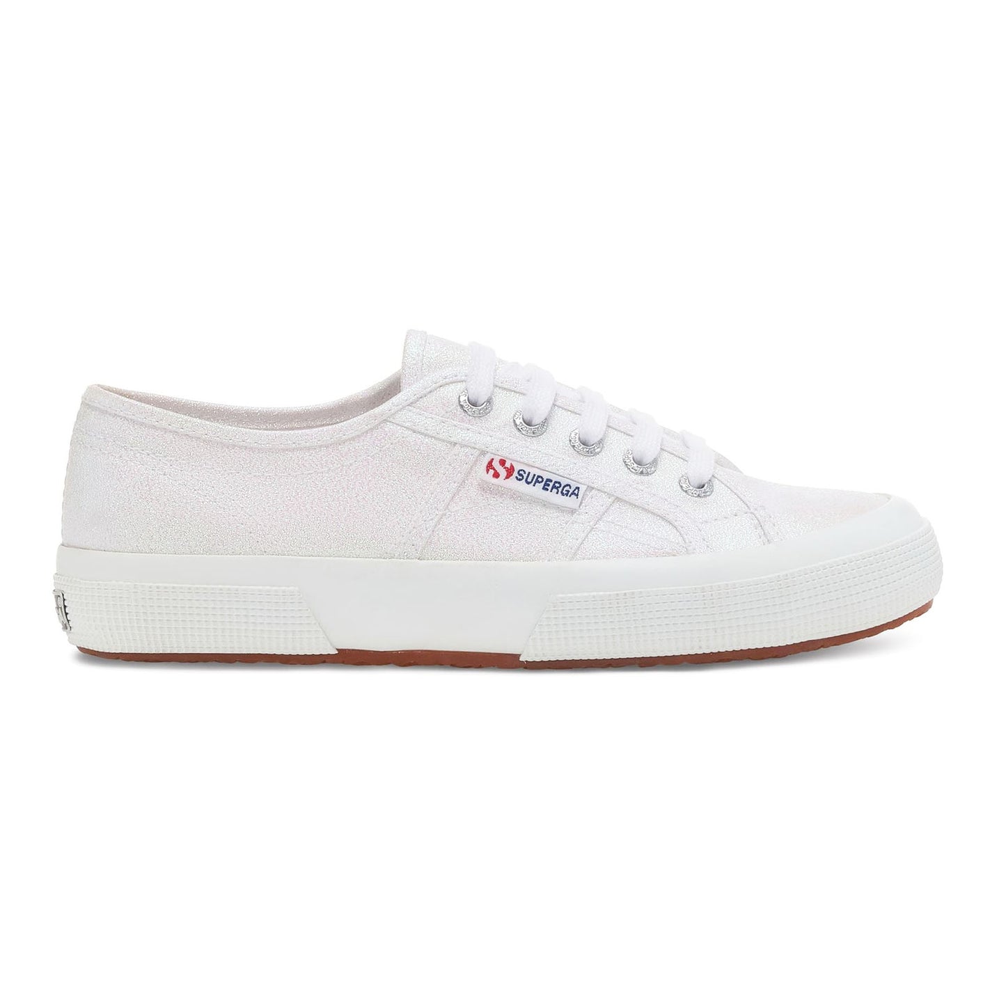 Superga sneakers in tessuto Cotu Classic bianca laminata fondo gomma