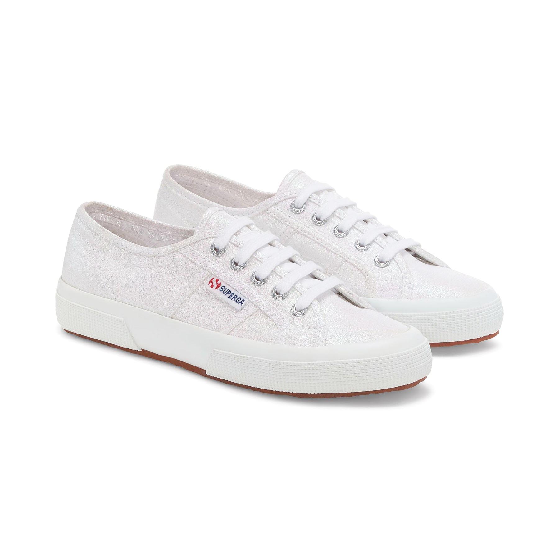 Superga sneakers in tessuto Cotu Classic bianca laminata fondo gomma