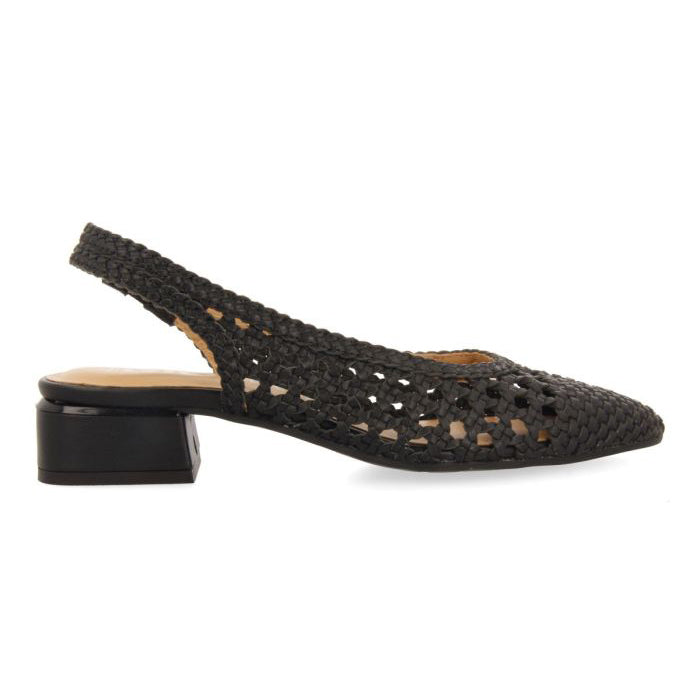 Gioseppo Slingback tacco 30 intrecciate in pelle nero